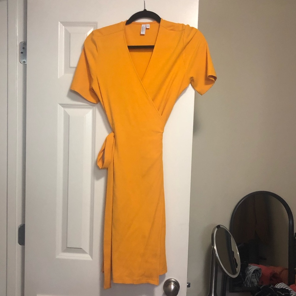 &Other Stories sunflower yellow wrap dress